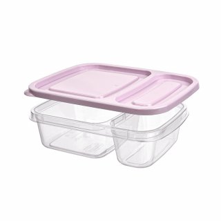 Aufbewahrungsbox / Lunchbox mit 2 Fächern ( 0,75 ml ) - rechteckig - SMART - (02 1381)