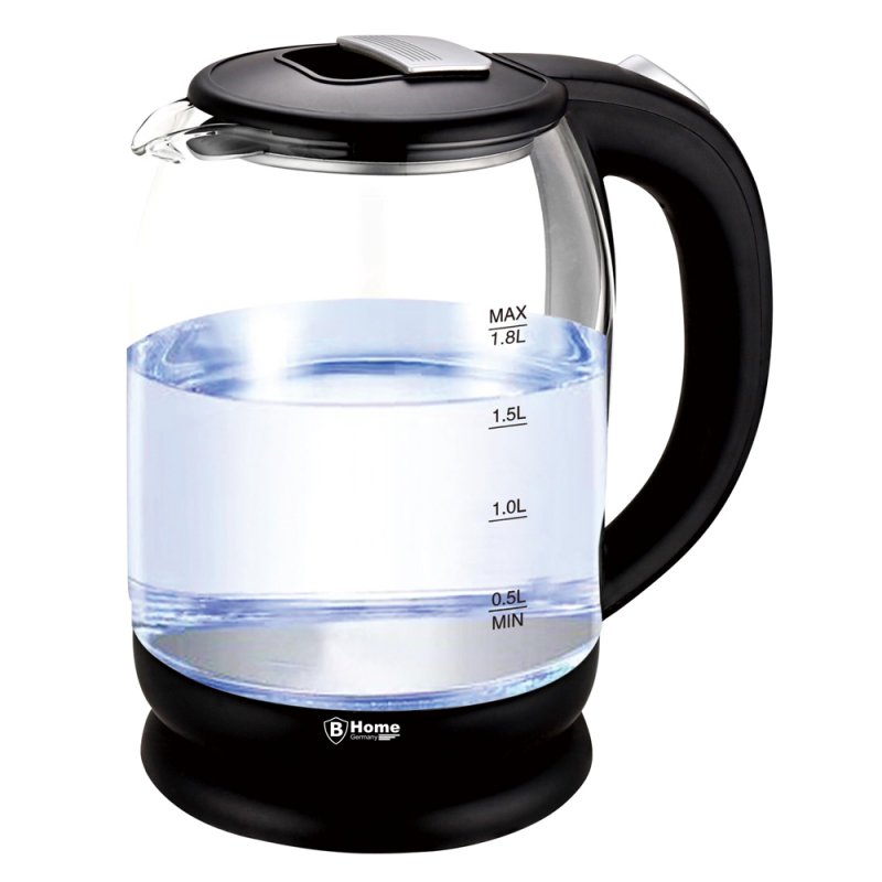 Glas LED Wasserkocher 1,8 L Edelstahl Teekocher Heißwasser Tee kabellos 1500W