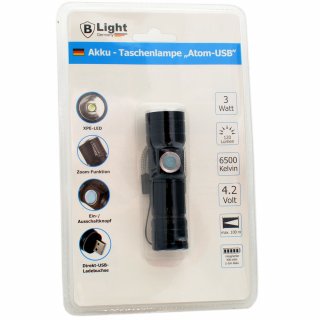 Taschenlampe Akku Atom-USB - 2in1 - 3 Watt XPE LED