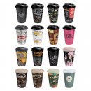 Kaffeebecher mit Deckel aus Kunststoff 500ml im Display - COFFEE - (03 1273)