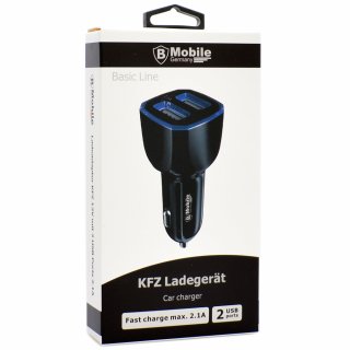 KFZ Ladeadapter 12V Netzteil mit 2 USB Ports (BASIC LINE) - 2.1A