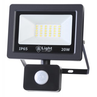 LED Strahler/Fluter mit Bewegungsmelder 20 Watt  - IP65 - kaltweiß (6500 K)