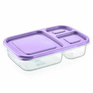 Aufbewahrungsbox / Lunchbox mit 3 Fächern - rechteckig/groß - SMART - (02 1382)