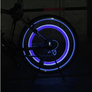 Fahrrad LED Ventilkappen Set - Blau
